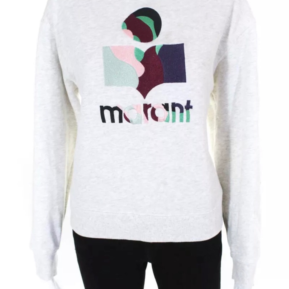 Isabel Marant Etoile Womens Cotton Abstract Print Crew Neck Pullover Sweater
